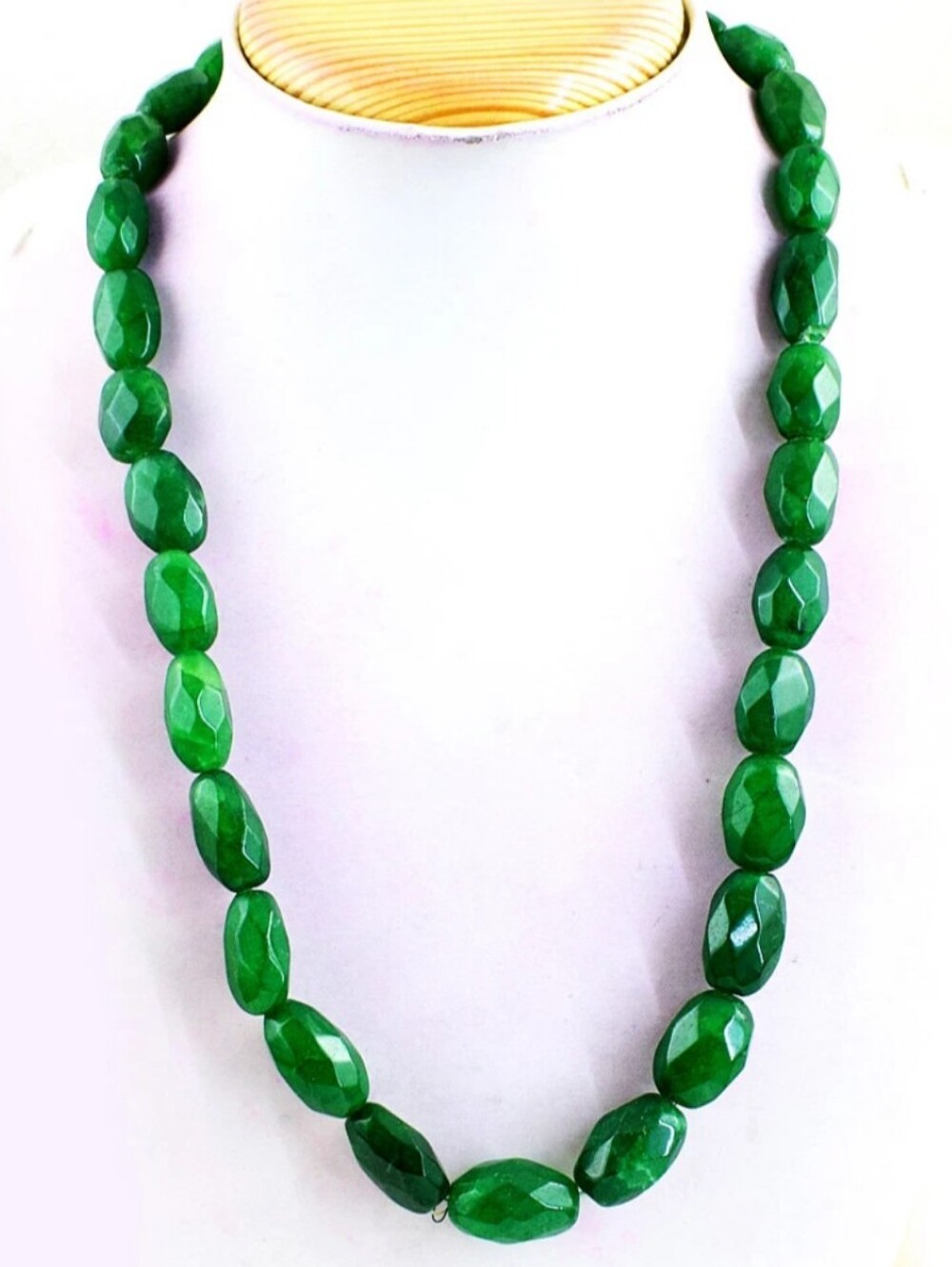 Green Faceted Emerald Bead Necklace - Women Jewelry